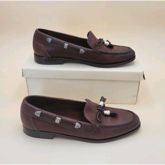 Cole HAAN Country Brown Anissa Tassel SlipOn Loafer Sz 8 N Leather Brazil Vtg main image 6